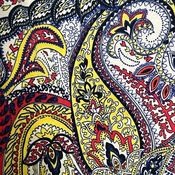 Dana Buchman 3/4 sleeve button up shirt paisley colorful collared women’s size M - Picture 5 of 5